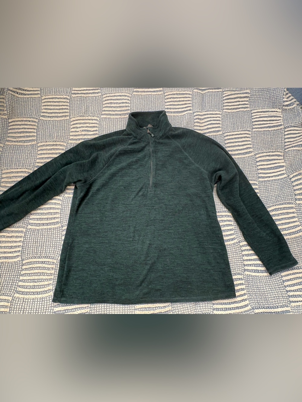 Eddie Bauer Dark Green Quarter-Zip Turtleneck Sweater
